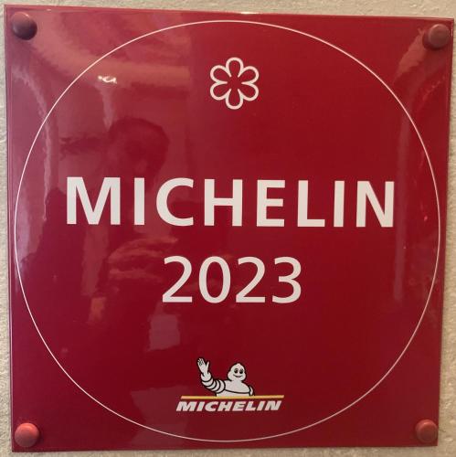 a sign with the chemical name of michilin at Hôtel Richer De Belleval - Relais & Châteaux in Montpellier