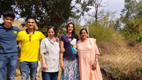 a group of people posing for a picture at The Wai Hills MTDC Approved in Wai
