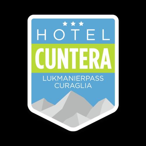 a sign for a hotel guerrero with the text at Hotel Cuntera in Curaglia