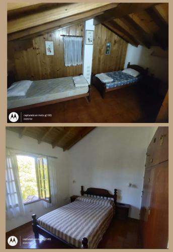 sypialnia z dwoma łóżkami w domu w obiekcie ANEMONE w mieście Villa Gesell