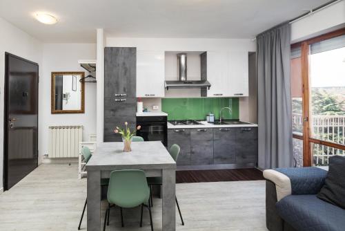 Kuchyň nebo kuchyňský kout v ubytování Apartment Forum
