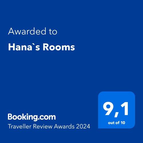 Hana`s Roomsに飾ってある許可証、賞状、看板またはその他の書類