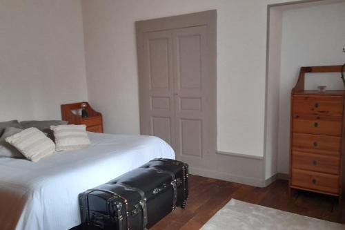 Postel nebo postele na pokoji v ubytování Le Clos De Soulages gîte 4 personnes