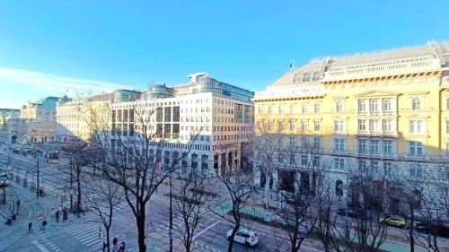 a view of a city with buildings and trees at Luxurious apartment in the center of Vienna in Vienna