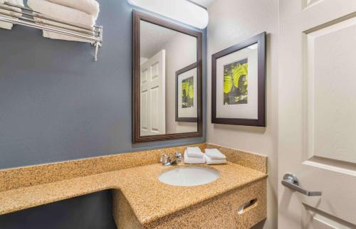 a bathroom with a sink and a mirror at Extended Stay America Suites - Chesapeake - Greenbrier Circle in Chesapeake