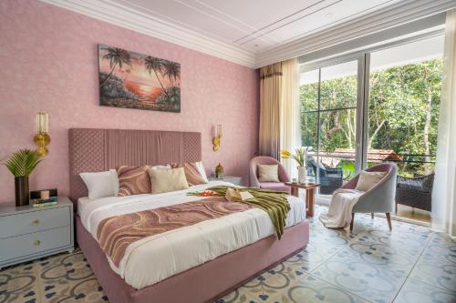 Postel nebo postele na pokoji v ubytování ELIVAAS 4 BHK with Pvt Pool - Suntuarios