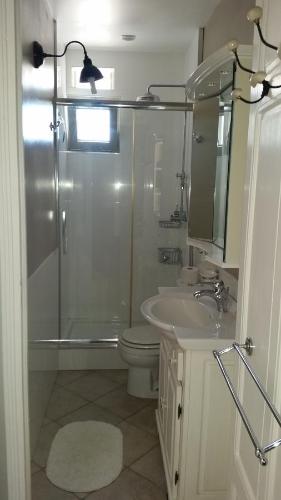 une salle de bain avec une douche, des toilettes et un lavabo dans l'établissement Casa Santa Maria, à Patrimonio