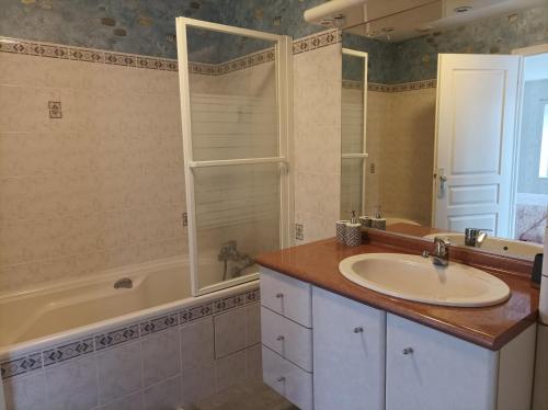 Ein Badezimmer in der Unterkunft Le logis de LANGE apt Les Aigrettes