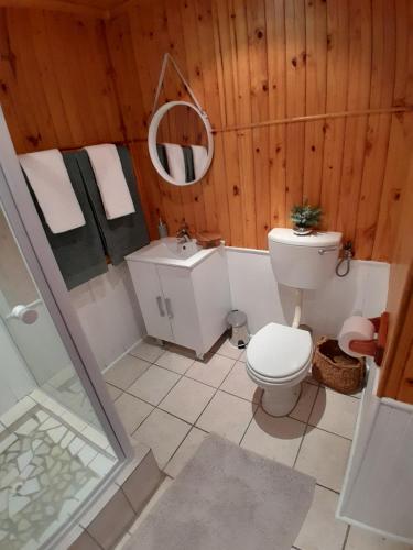 a bathroom with a toilet and a sink at Wilgerboom in Paarl