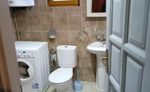 ein kleines Bad mit WC und Waschbecken in der Unterkunft Touran Yoga Retreat Center 