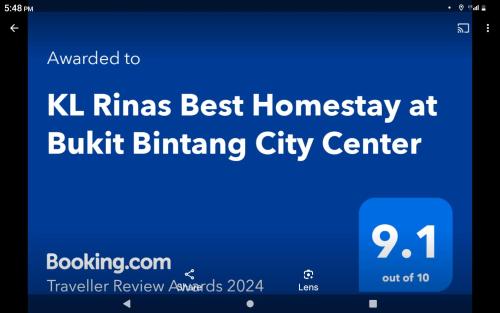 クアラルンプールにあるKL Rinas Best Homestay at Bukit Bintang City Centerのキルク・ミンシアの最高のホームステイのスクリーンショット