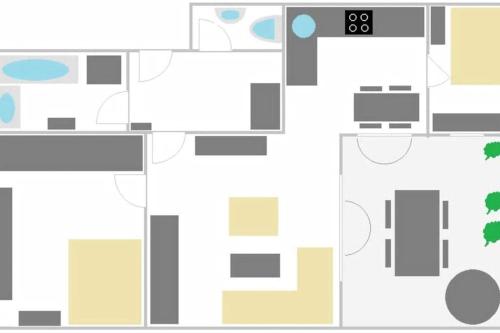 Naktsmītnes Exklusives Penthouse (72qm) - mit Terrasse im Zentrum telpu plāns