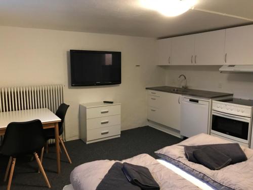 Kuchyň nebo kuchyňský kout v ubytování Jysk bed and no breakfast