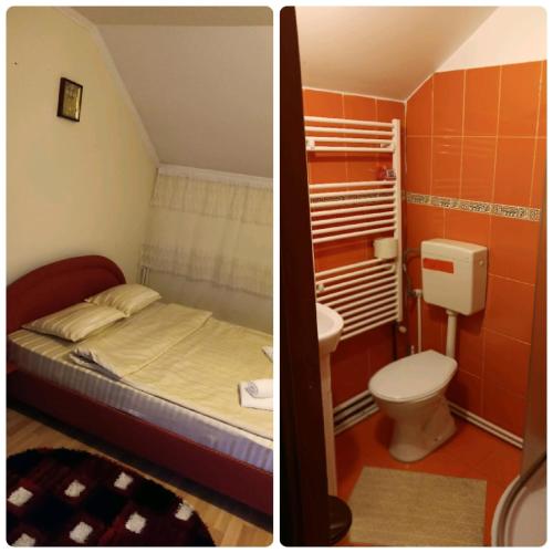 ビシェウ・デ・ススにあるCASA TEOの小さなバスルーム(ベッド1台、トイレ付)