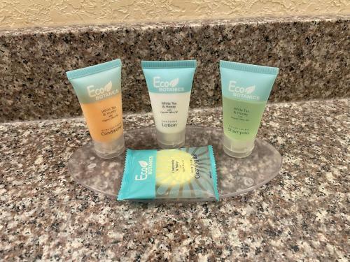 a group of three products sitting on a counter at Lakeside Inn in Wakefield