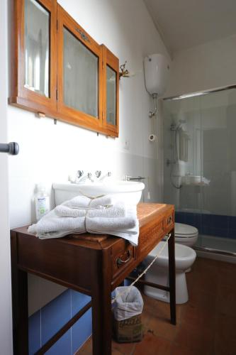 y baño con lavabo y aseo. en Agriturismo Madre Terra, en Narni