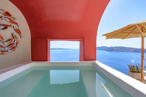 Stunning Santorini Villa 1 Bedroom Villa Indiana Private Heated Plunge