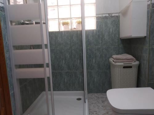 ロス・アルカサレスにあるCASA GORRIÓNのシャワーとトイレ付きのバスルーム