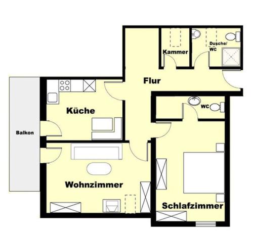 a floor plan of a house at Haus Rosenbühl in Warmensteinach
