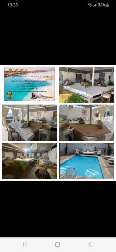 a collage of pictures of a swimming pool at Au Plais De Langebaan at Palm Tree Villa in Langebaan