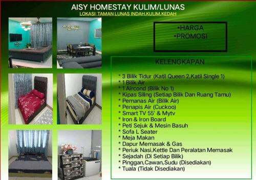 a flyer for a promotion of a furniture store at AISY HOMESTAY KULIM/LUNAS in Kulim