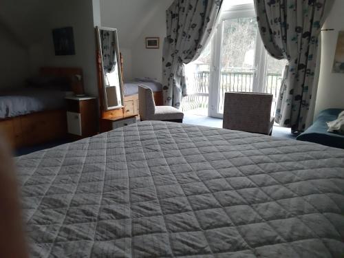 a bedroom with a large bed and a window at KYLEARD Ryan in Monasterevin