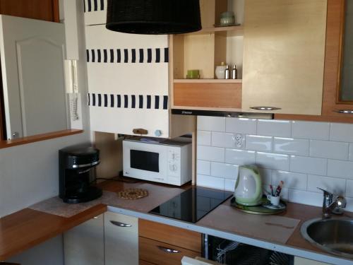 Virtuvė arba virtuvėlė apgyvendinimo įstaigoje Apartament Gdynia 50