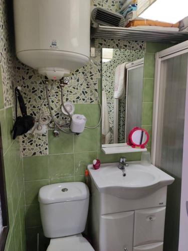 Baño pequeño con aseo y lavamanos en One bedroom house at Las Ventas Con Pena Aguilera, en Ventas con Peña Aguilera