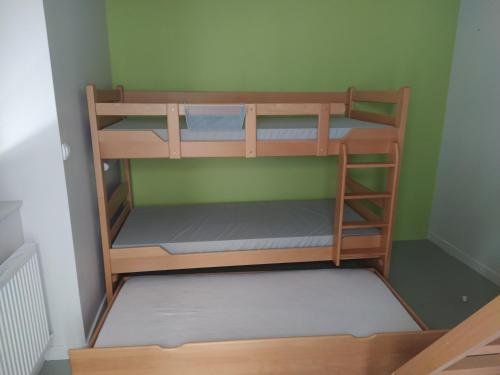 an empty bunk bed in a small room at Le Préau de Baix in Baix