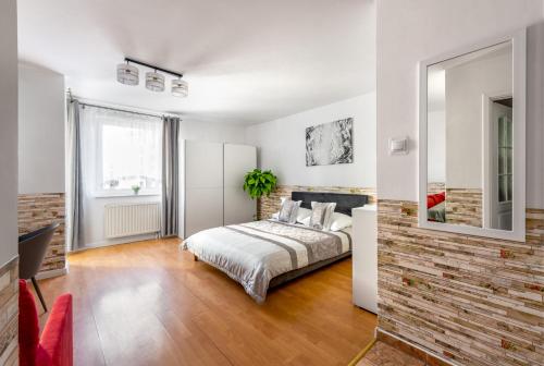 Krevet ili kreveti u jedinici u objektu Apartament DIAMOND 35m2, 4 osoby, balkon, free parking