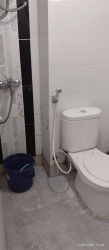 a bathroom with a toilet and a shower at Michalesma in Baku