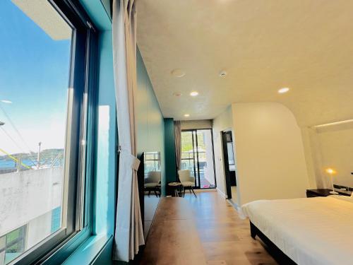 En eller flere senge i et værelse på 水秀一方Sun Moon Lakeside Boutique Hotel
