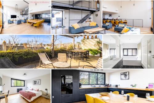 un collage de photos d'une maison dans l'établissement Le Studio Nantais - Loft moderne avec rooftop, à Nantes