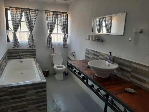 a bathroom with a tub and a sink and a toilet at Umbuntu guesthouse in Parys