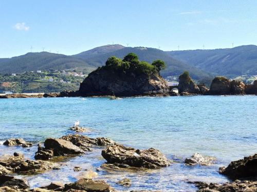 un bacino d'acqua con rocce e alberi sulla riva di Neboa a Viveiro