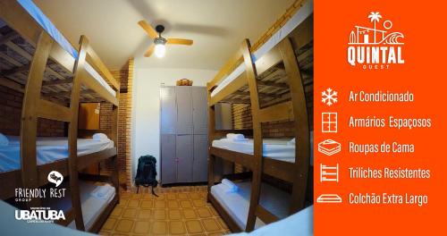 a room with a bunch of bunk beds at QUINTAL GUEST Ubatuba Hostel - PG in Ubatuba