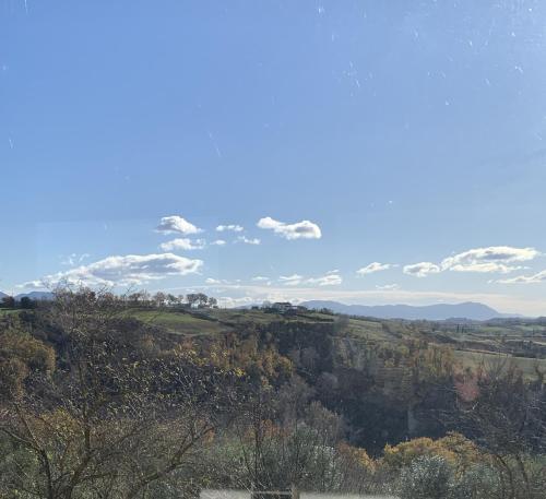 a view of a valley with trees and mountains at IL PAGO in Calvi dellʼ Umbria
