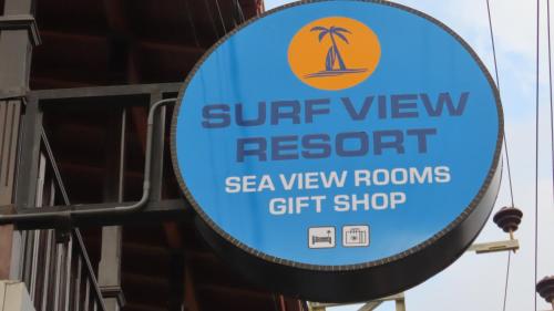 a sign for a surf view resort sea view rooms gift shop at Surf View Resort in Ahangama