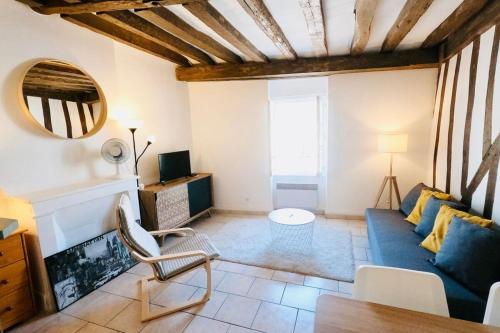 Televízia a/alebo spoločenská miestnosť v ubytovaní FONTAINEBLEAU RUE GRANDE - Chez Alexis