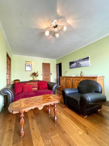 un salon avec un canapé et une table basse dans l'établissement Chilly Mazarin - Chez Helene, à Chilly-Mazarin