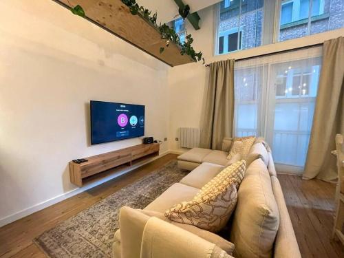 TV a/nebo společenská místnost v ubytování City Centre Loft Apartment