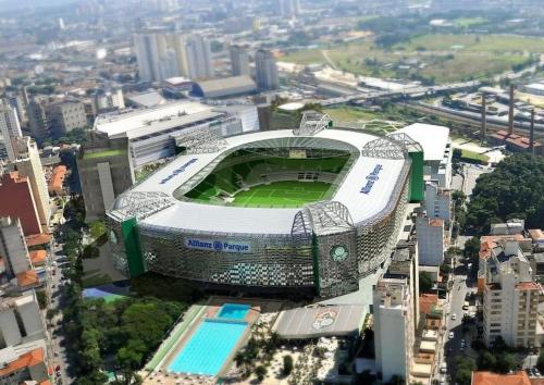 eine Luftansicht des Stadions fnb in Singapore in der Unterkunft Apê 511 NEX ONE in São Paulo