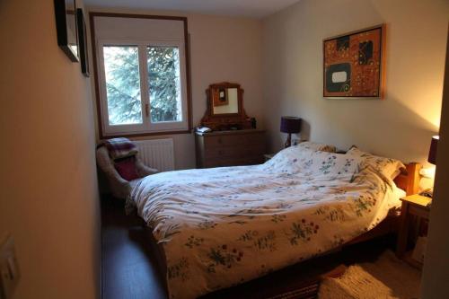 um quarto com uma cama e uma janela em 2 bedrooms appartement with terrace and wifi at Arinsal em Mas de Ribafeta