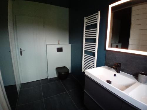 Ένα μπάνιο στο chambre rouge privée avec piscine