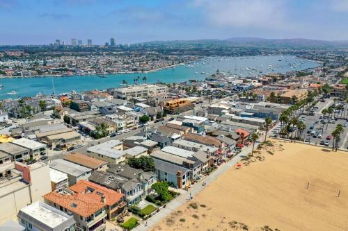an aerial view of a city with a harbor at 2 Bedroom Home on the Beach with Ocean View in Newport Beach