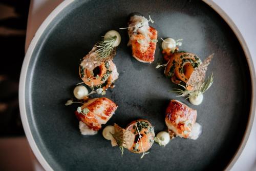 a plate of food on a table at HIGHFIELD in Great Driffield