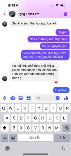 a screenshot of a text message notification of a phone summoner at Mây và Mây - Homestay Măng Đen in Kon Von Kla
