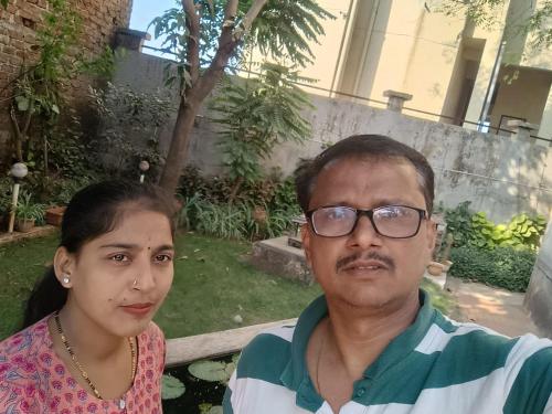 a man and a woman posing for a picture at Darsh Bungalow....Amol Pade in Neral