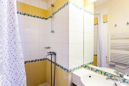 une salle de bain avec douche et lavabo dans l'établissement Résidence Le Thabor - maeva Home - Appartement 3 pièces 6 personnes - Sélection MAE-4944, à Le Désert