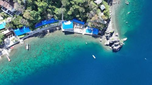 an aerial view of a large body of water at Luckytito Anilao Resort in Mabini